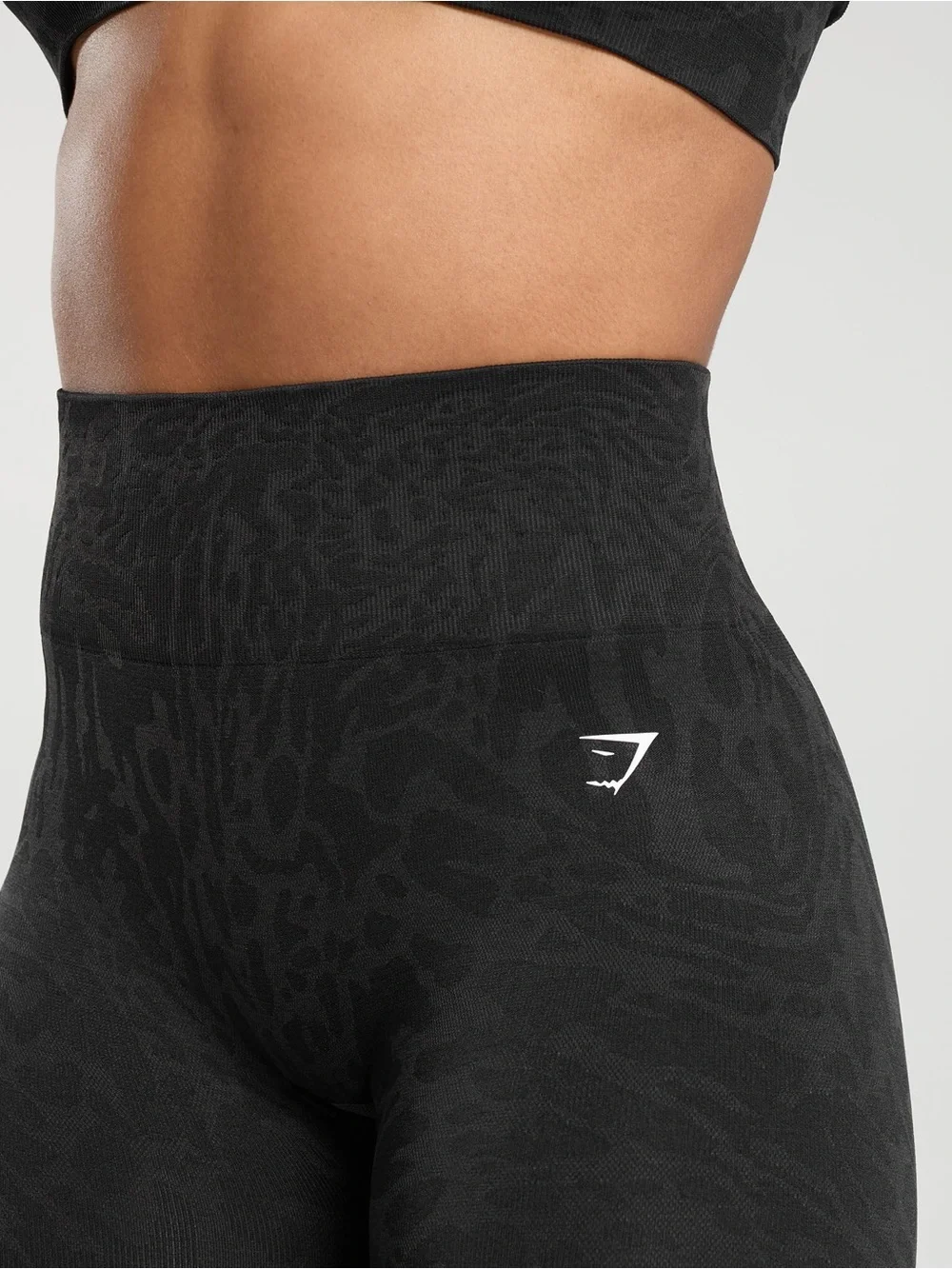 Gymshark Black High-Rise Seamless Patterned Leggings